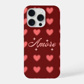Coque iPhone 15 Pro Étui de téléphone à motif cœur Amore | Étui de tél