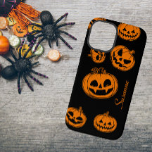 Étui de téléphone à motif de citrouille d'Hallowee