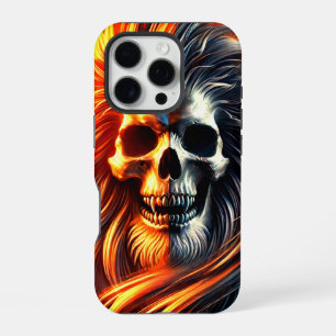 Coque iPhone 16 Pro Étui de téléphone à motif de crâne effrayant