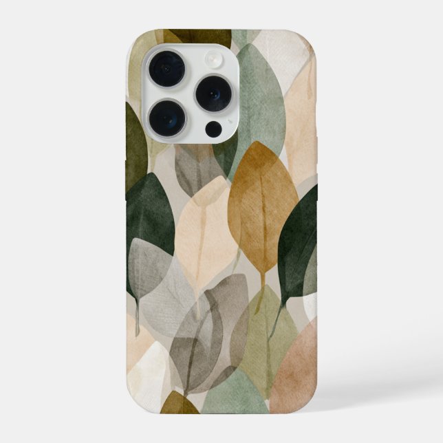 Coque iPhone Étui de téléphone à motif de feuille botanique Boh (Verso)