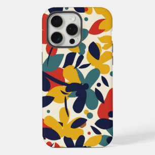 Coque iPhone 15 Pro Max Étui de téléphone à motif de fleurs peintes coloré