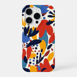 Coque iPhone 16 Pro Étui de téléphone à motif de fleurs peintes coloré