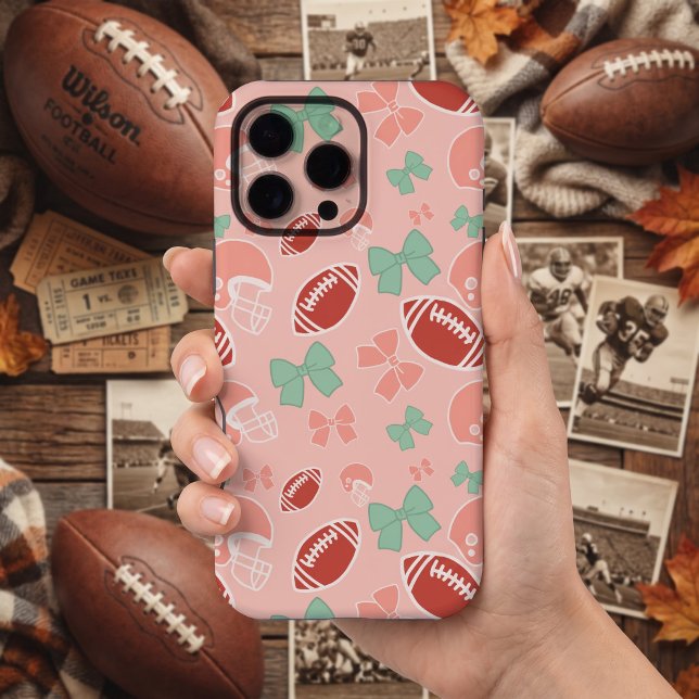 Coque iPhone Étui de téléphone à motif de nœud papillon de foot (Créateur téléchargé)