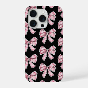 Coque iPhone 15 Pro Étui de téléphone à motif de nœud rose