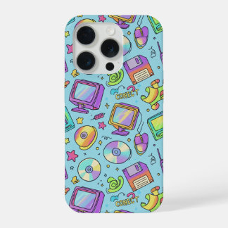 Coque iPhone 15 Pro Étui de téléphone à motif esthétique rétro tech Y2