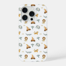 Étui de téléphone à motif jungle d'animaux de safa