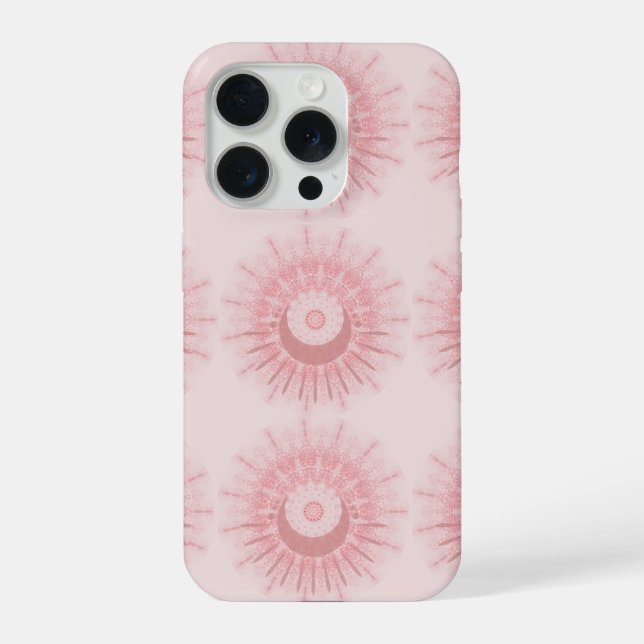 Coque iPhone Étui de téléphone à motif tribal boho rose blush (Verso)
