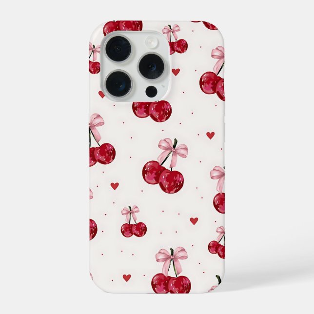 Coque iPhone Étui de téléphone à nœud cerise (Verso)