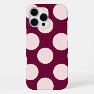 Coque iPhone 16 Pro Max Étui de téléphone à pois rose Bourgogne