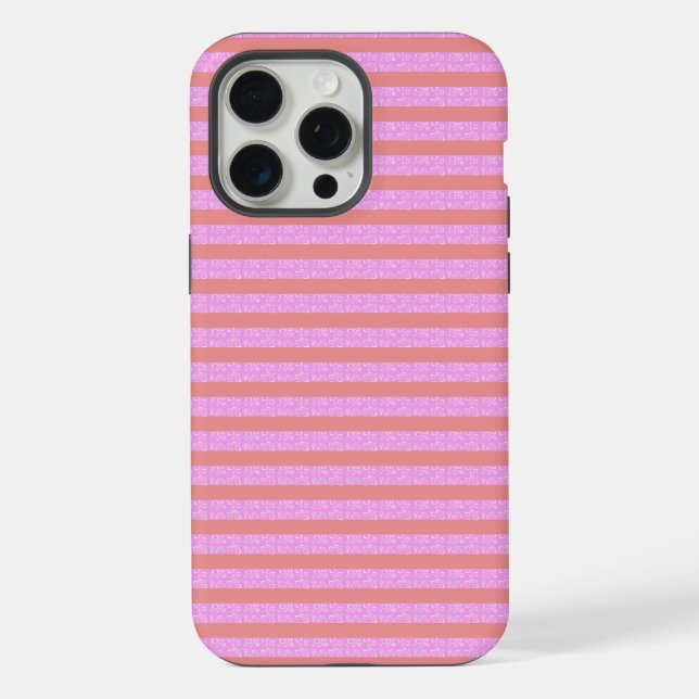 Coque iPhone Étui de téléphone à rayure rose (Verso)