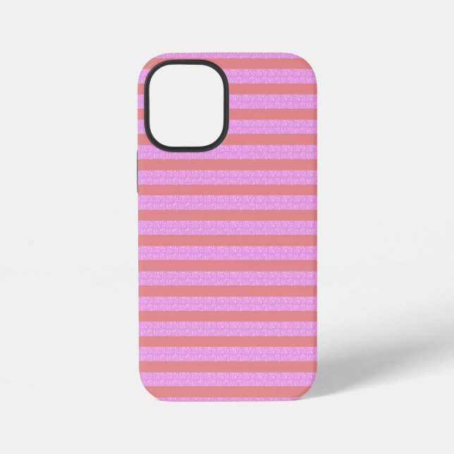 Coque iPhone Étui de téléphone à rayures roses mignon (Verso)