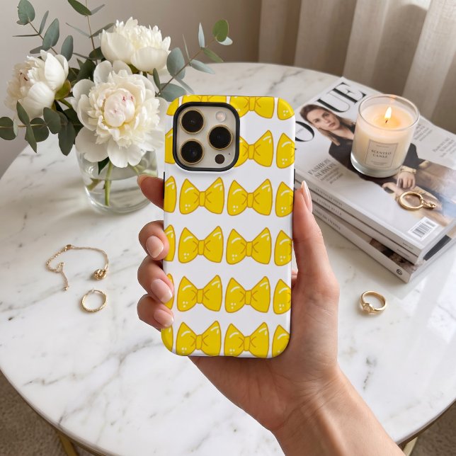 Coque iPhone Étui de téléphone à ruban jaune vif - Ruban fémini (Créateur téléchargé)