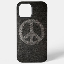 Étui de téléphone à signe de paix noir - iPhone 12
