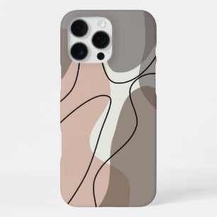 Coque iPhone 16 Pro Max Étui de téléphone abstrait ondulé esthétique neutr