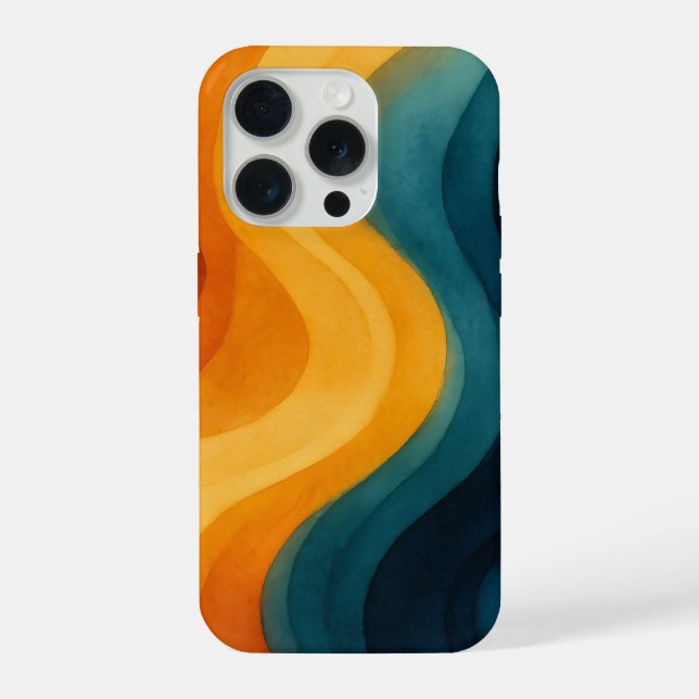 Coque iPhone Étui de téléphone abstrait Retro Wave (Verso)