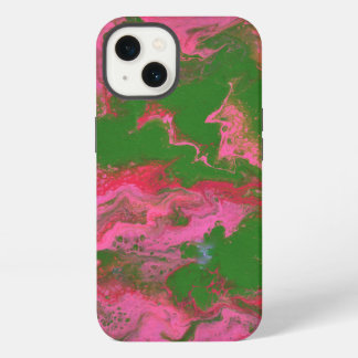 Etui iPhone 13 Étui de téléphone abstrait rose vert fou Abigail 2