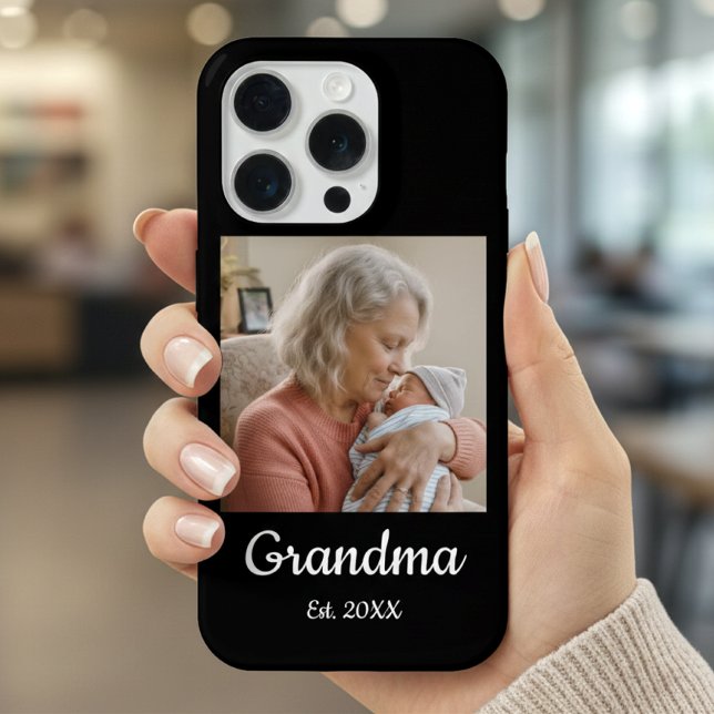 Coque iPhone Étui de téléphone année photo grand-mère écriture  (Créateur téléchargé)
