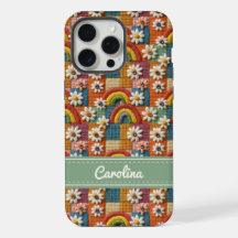 Étui de téléphone arc-en-ciel brodé personnalisé