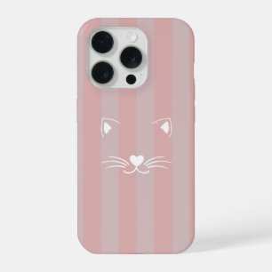 Coque iPhone 15 Pro Étui de téléphone avec illustration de chat minima