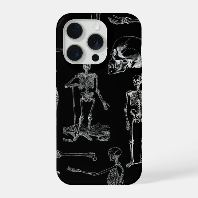Coque iPhone Étui de téléphone avec illustration de squelette v (Verso)