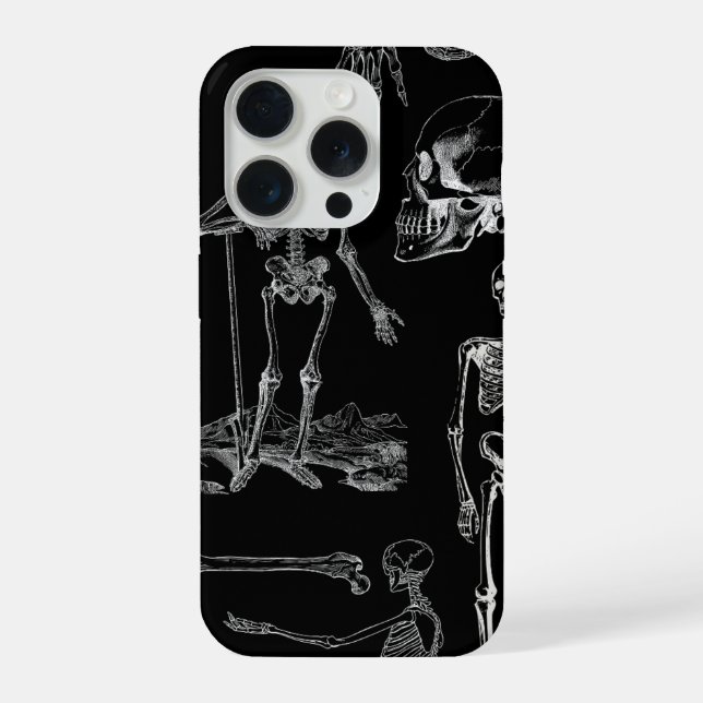 Coque iPhone Étui de téléphone avec illustration de squelette v (Verso)