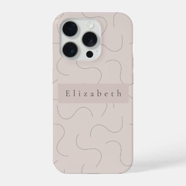 Coque iPhone Étui de téléphone avec nom moderne (Verso)