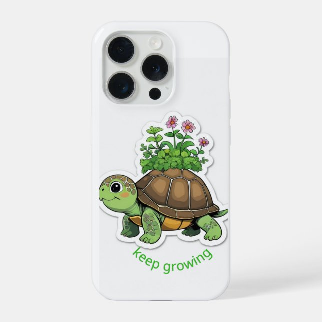 Coque iPhone Étui de téléphone Bébé tortue mignonne portant un  (Verso)