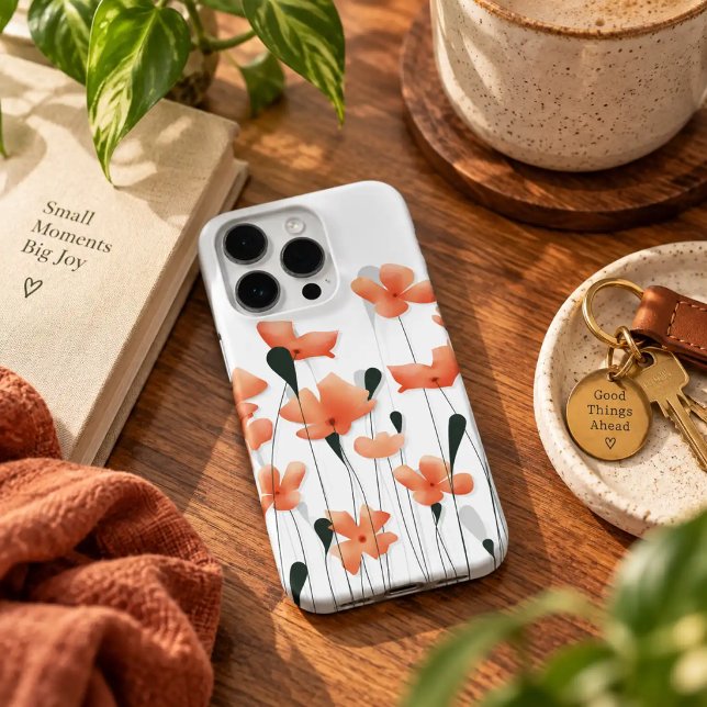 Coque iPhone Étui de téléphone botanique Poppies & Light (Créateur téléchargé)