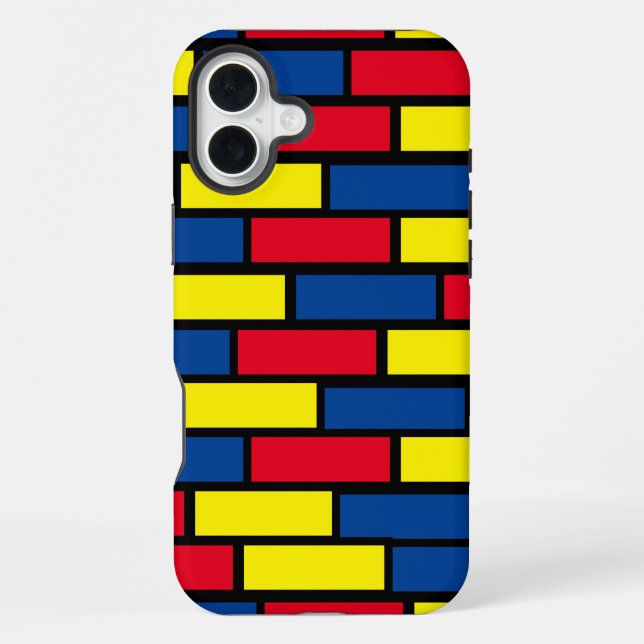 Coque iPhone Étui de téléphone Briques Colorées (Verso)