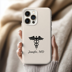 Coque iPhone 15 Pro Étui de téléphone Caducée personnalisé Cadeau Infi