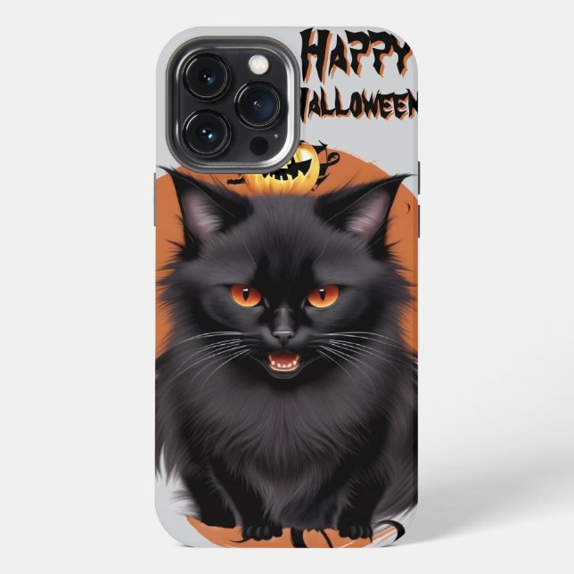 Coque iPhone Étui de téléphone Chat Noir Évil (Verso)