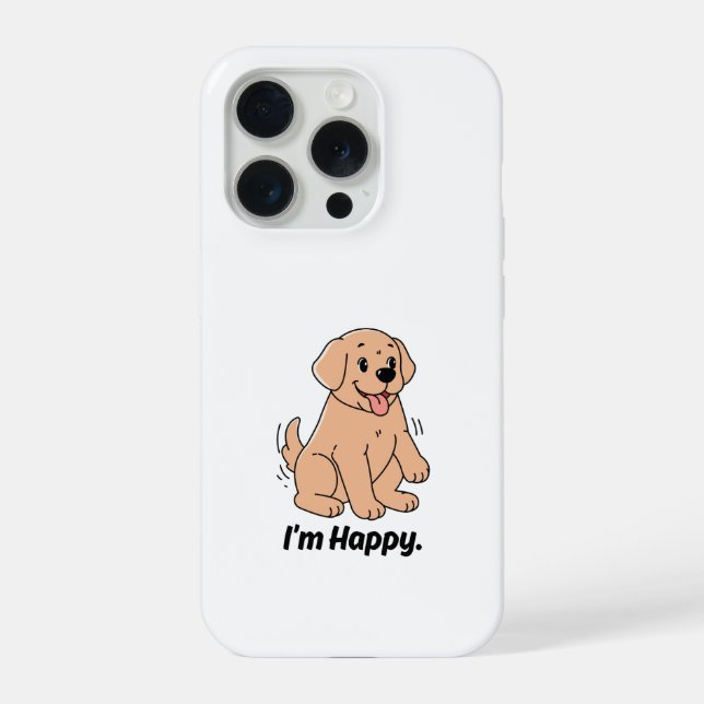 Coque iPhone Étui de téléphone Chien Retriever Doré Mignon "Je  (Verso)