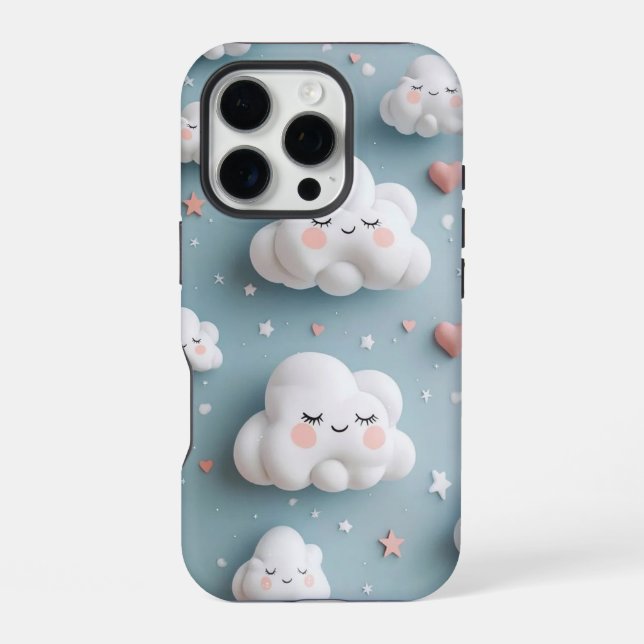 Coque iPhone Étui de téléphone Cloud Mignon ☁️💙 (Verso)