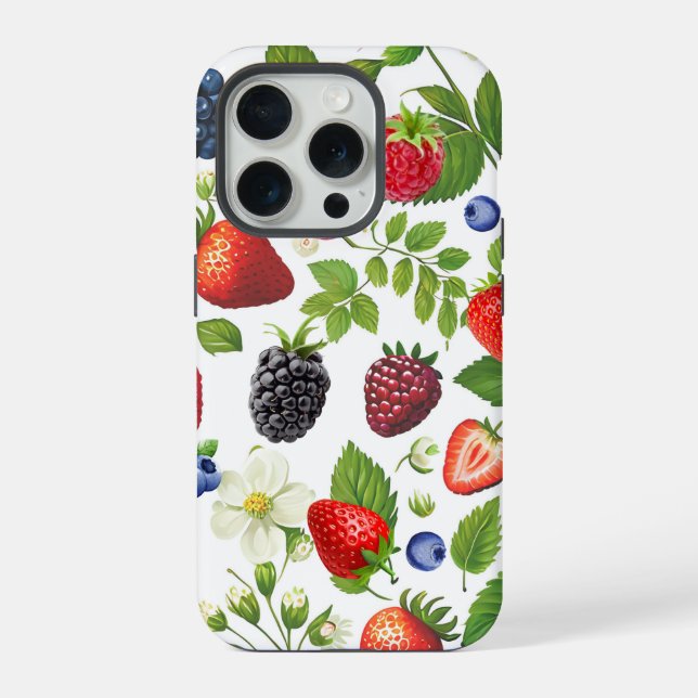 Coque iPhone Étui de téléphone Collage de Baies Mignonnes - Fra (Verso)