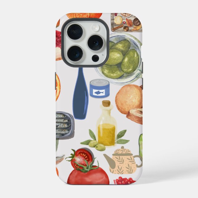 Coque iPhone Étui de téléphone Collage de Nourriture Gourmet  (Verso)