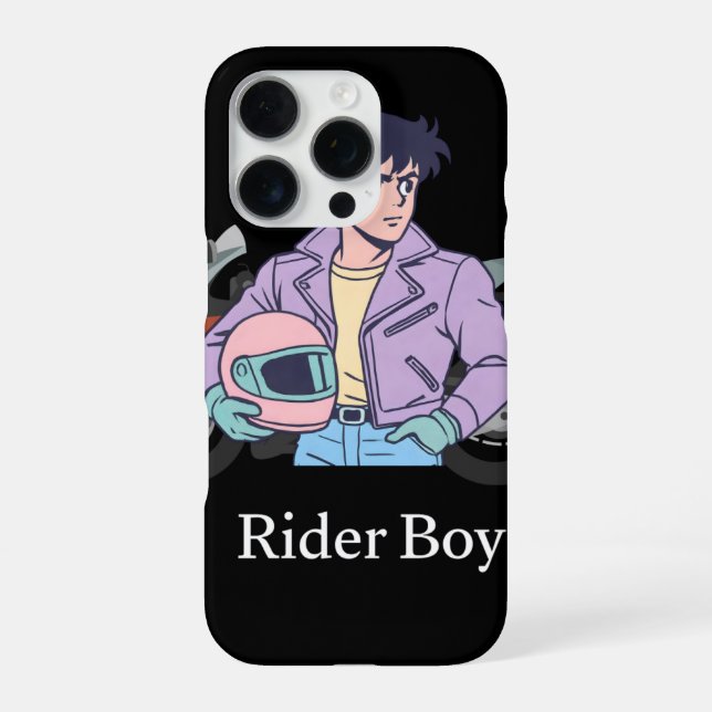 Coque iPhone Étui de téléphone Cool Retro Anime Rider Boy  (Verso)