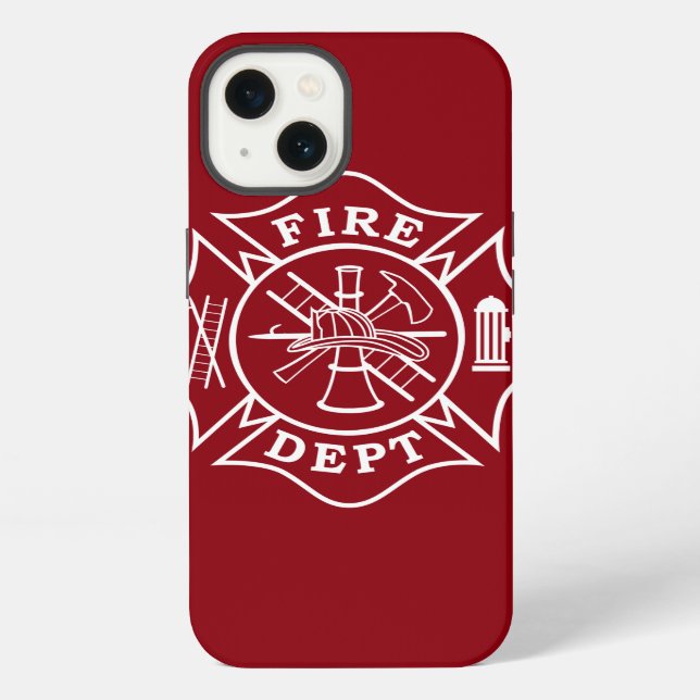 Coque iPhone Étui de téléphone Croix de Malte de pompier (Verso)