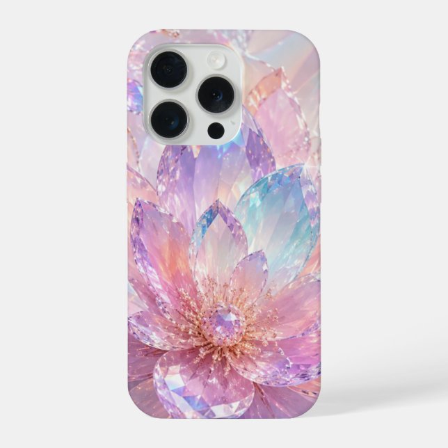 Coque iPhone Étui de téléphone Crystal Lotus Pastel (Verso)