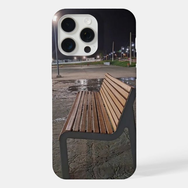 Coque iPhone Étui de téléphone de banc de parc de nuit calme (Verso)