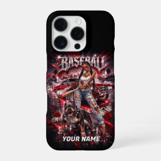 Coque iPhone 16 Pro Étui de téléphone de baseball personnalisé