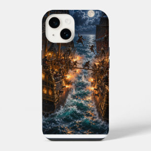 Coque Pour iPhone 14 Étui de téléphone de bataille de pirate de minuit