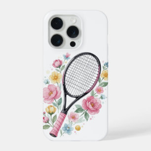 Coque iPhone 15 Pro Étui de téléphone de tennis floral esthétique spor