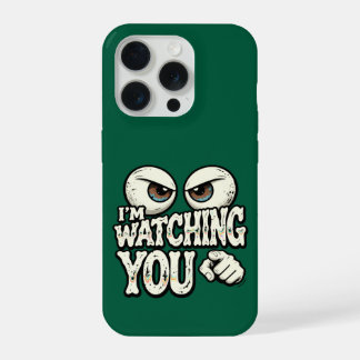 Coque iPhone 15 Pro Étui de téléphone drôle "JE VOUS REGARDE" avec des