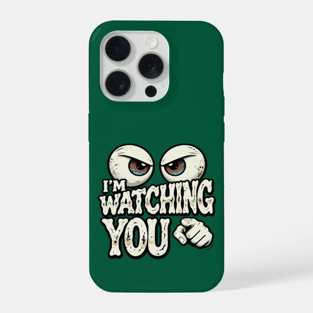 Coque iPhone Étui de téléphone drôle "JE VOUS REGARDE" avec des (Verso)