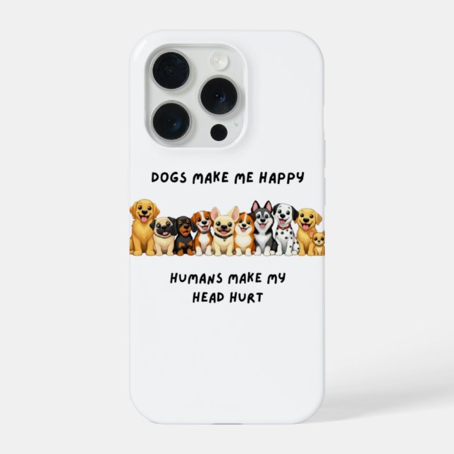 Coque iPhone Étui de téléphone drôle pour chien (Verso)