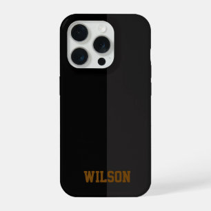 Coque iPhone 15 Pro Étui de téléphone élégant avec monogramme noir et