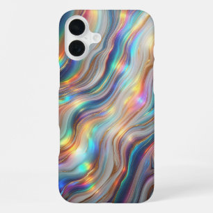 Coque iPhone 16 Plus Étui de téléphone en agate arc-en-ciel iridescent