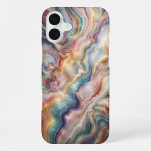 Coque iPhone 16 Plus Étui de téléphone en agate arc-en-ciel iridescent