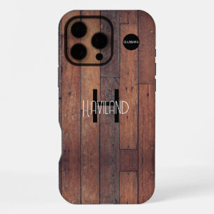 Coque iPhone 16 Pro Max Étui de téléphone en bois design HAMbWG