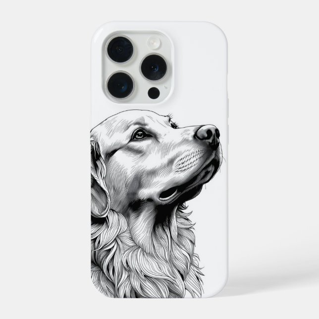 Coque iPhone Étui de téléphone en ligne fine de Golden Retrieve (Verso)